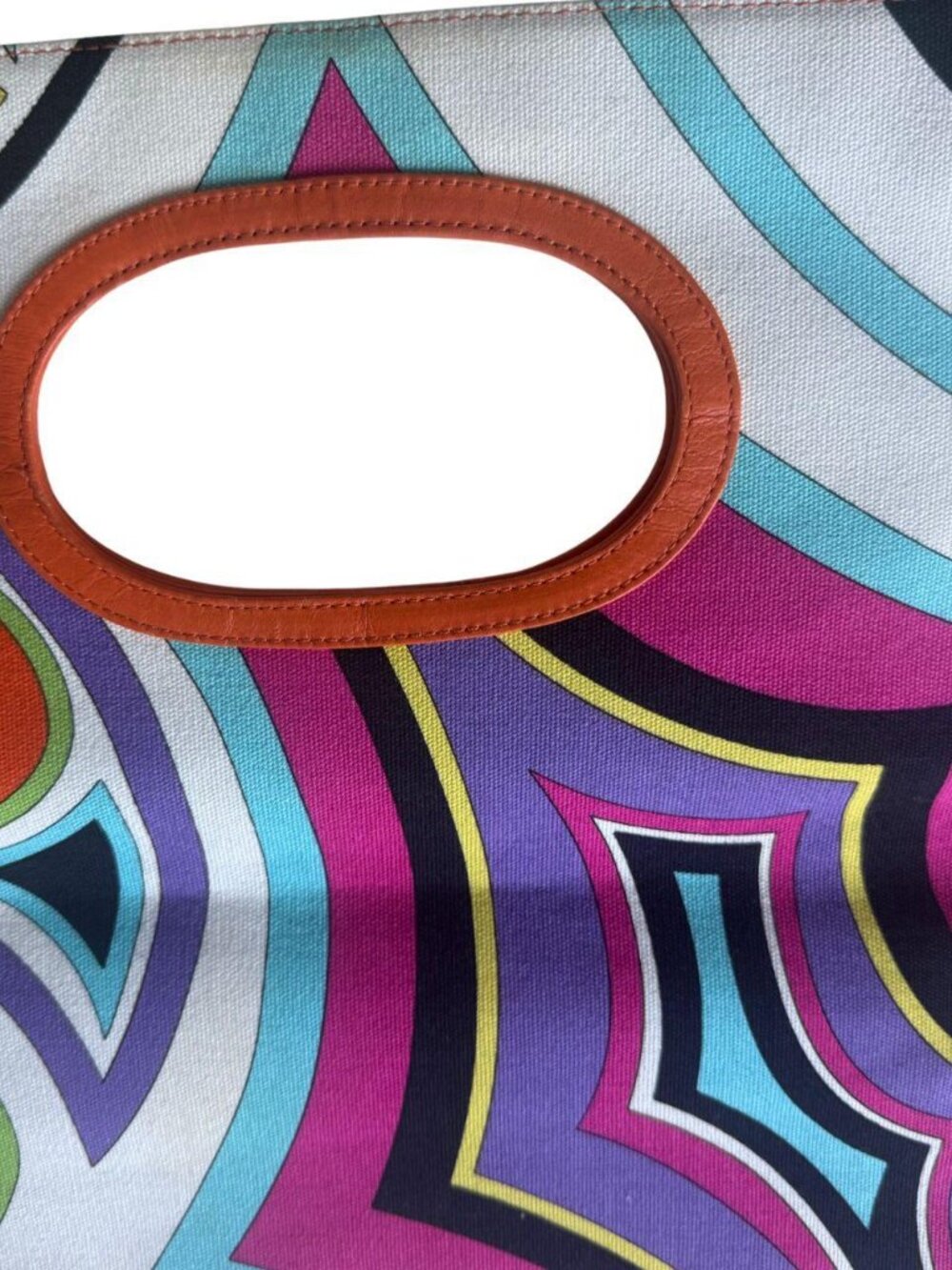 Vintage Emilio Pucci Two-Way Geometric Printed Multicolor Clutch Bag - Picture 3 of 8